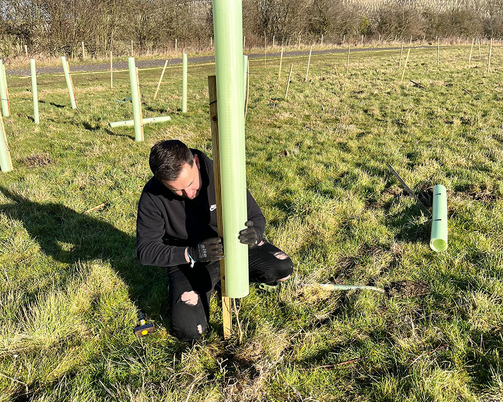 Vincenzo from ERS tree planting at Forest of Marston Vale Feb 2023