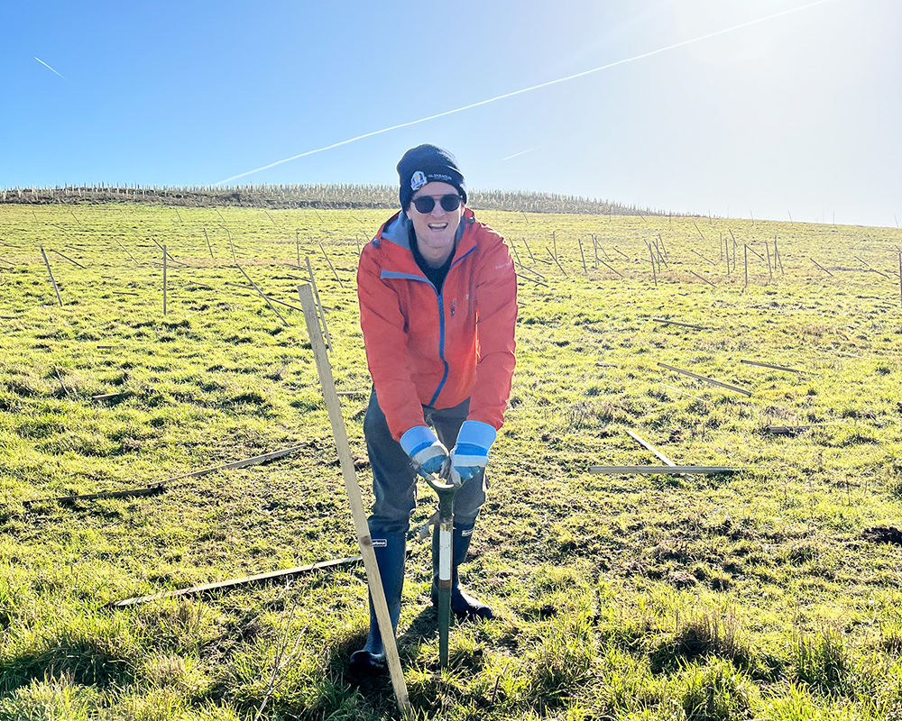 Charlie from Epson tree planting at Forest of Marston Vale