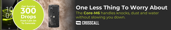 The Core-M6 handles knocks, dust and water without slowing you down. Can survive 300 drops from 1.2m on concrete.