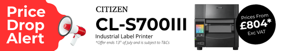 Citizen CL-S700III industrial printer price drop