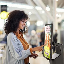 Zebra KC50 Android micro kiosk within a retail environment Zebra KC50 Android micro kiosk within a retail environment