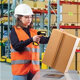 Warehouse operative use industrial scanner.