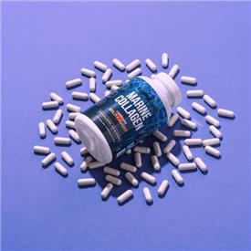 Supplement packaging bottle with supplement spilling out