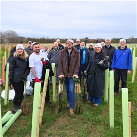 ERS & Epson teams at tree planting location.