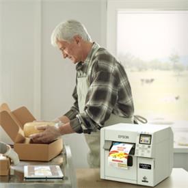 Dye-based label printer, CW-D3800e being used for product labelling.