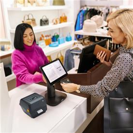 Zebra ZD230 being used in retail application.