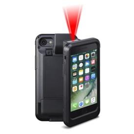 A handheld 1D/2D barcode scanner designed for iPhone 6/6s/7 and 8
