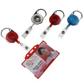 Carabiner ID Badge Reels with Strap Clip