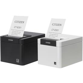 Citizen CT-E301 POS receipt printer compact high-speed 250mm/sec triple interface disinfectant-ready housing anti-bacterial 3-inch direct thermal printing