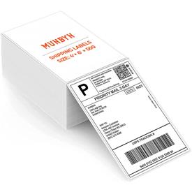 4x6 Inch Direct Thermal Fanfold Shipping Labels from MUNBYN