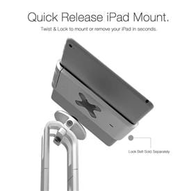  Lock Belt for iPad and iPad Mini integrates our patented X-lock for seamless mounting to Wallee and Proper POS hardware. An integrated Kensington Lock anchor point right on the Belt delivers peace-of-mind security.
