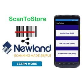 ScanToStore Newland Android Barcode Scanner Data Collection App
