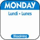 DateIt Dissolving DAY DOT 25mm Square Labels