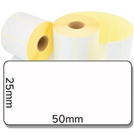 Stickers 25mm core for Zebra GK420d 50mm x 25mm Direct Thermal Labels